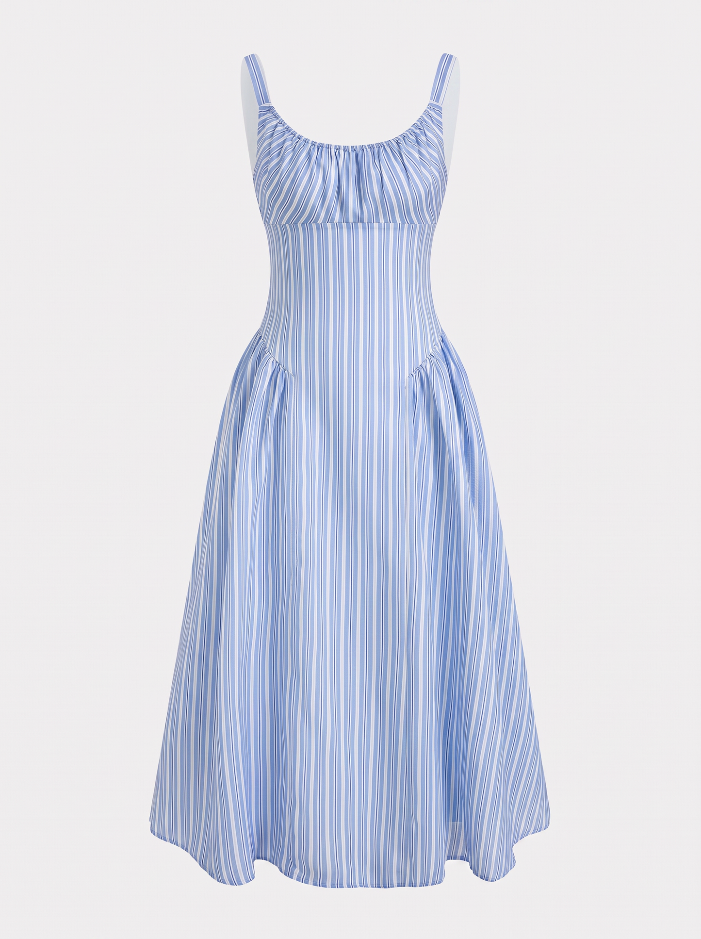 Striped sleeveless maxi dress with side pockets - view 6