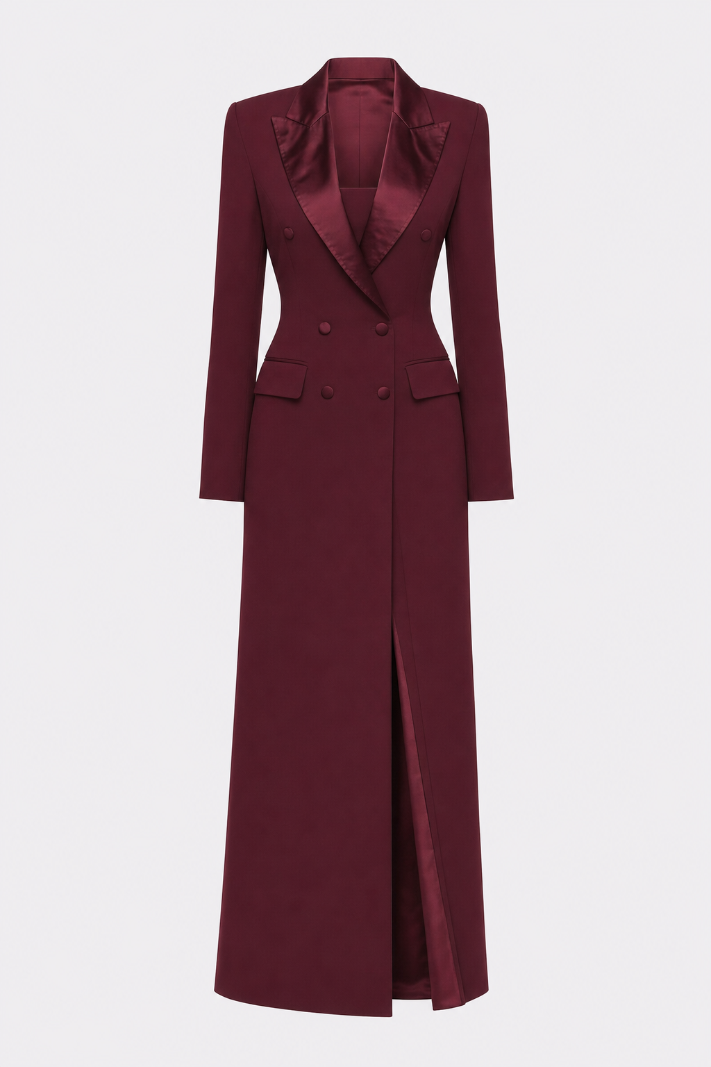 Satin double-breasted pencil blazer dress - view 10