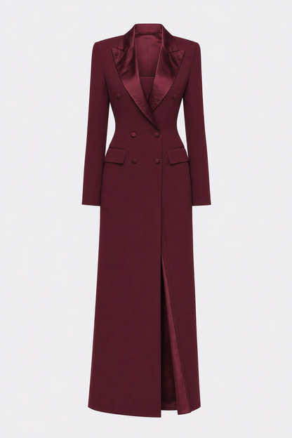 Satin double-breasted pencil blazer dress - view 10