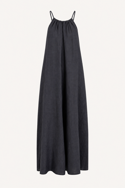 Linen Blend Halter Maxi Dress