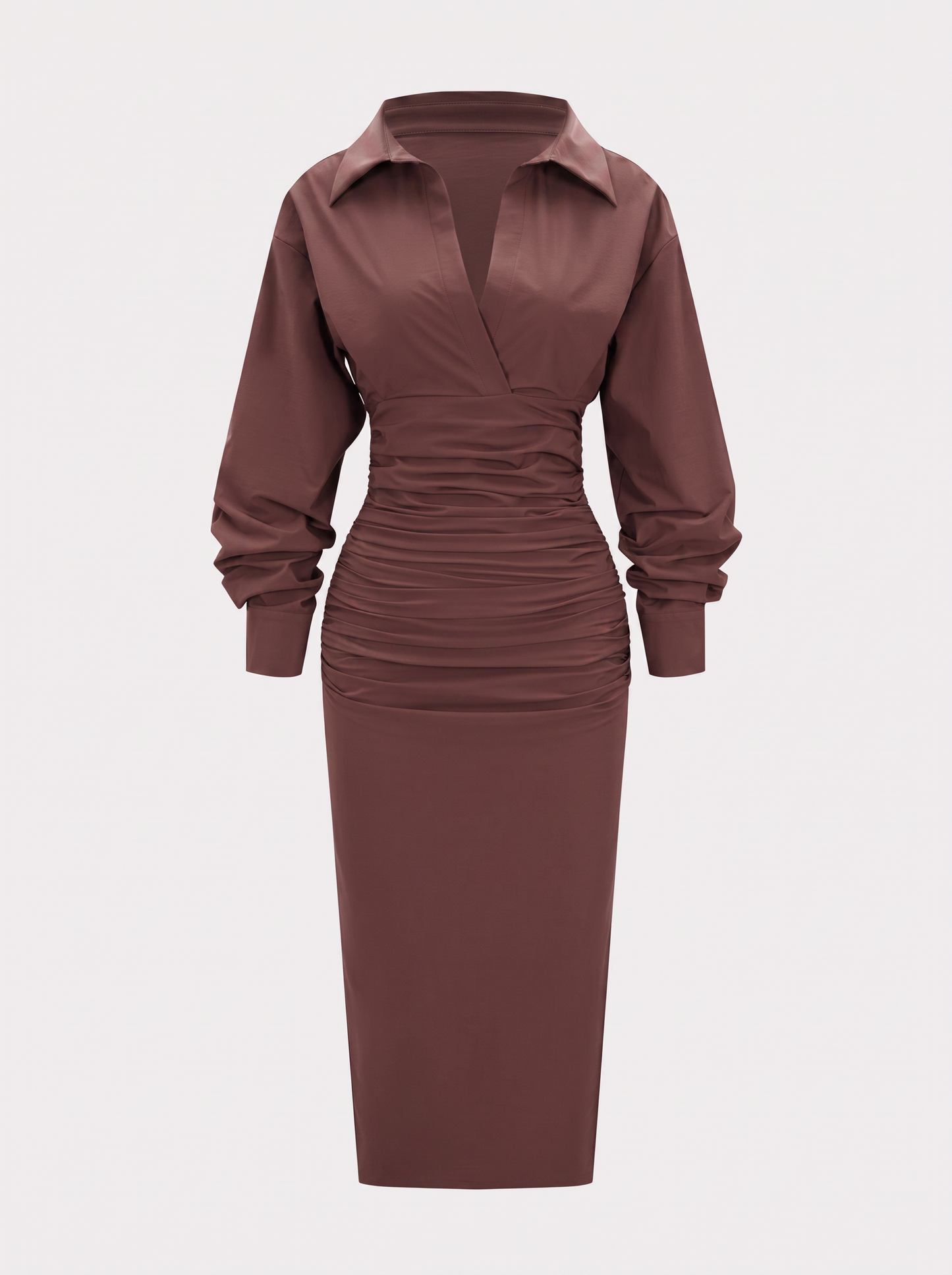 Polyamide Blend Ruched Midi Dress - view 5