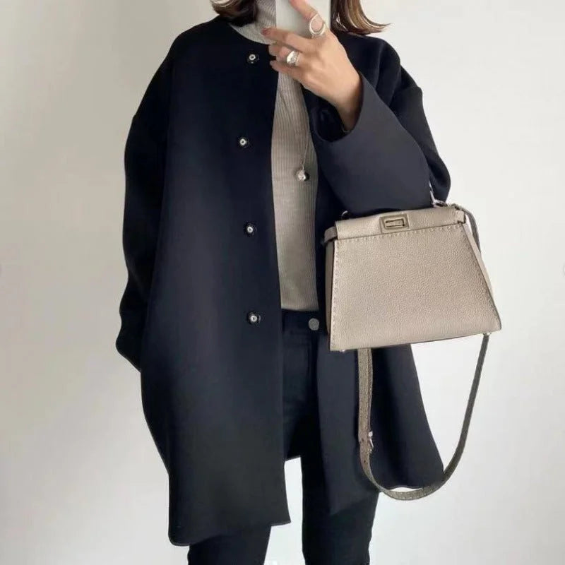 Oversized Button-Front Winter Coat - view 3