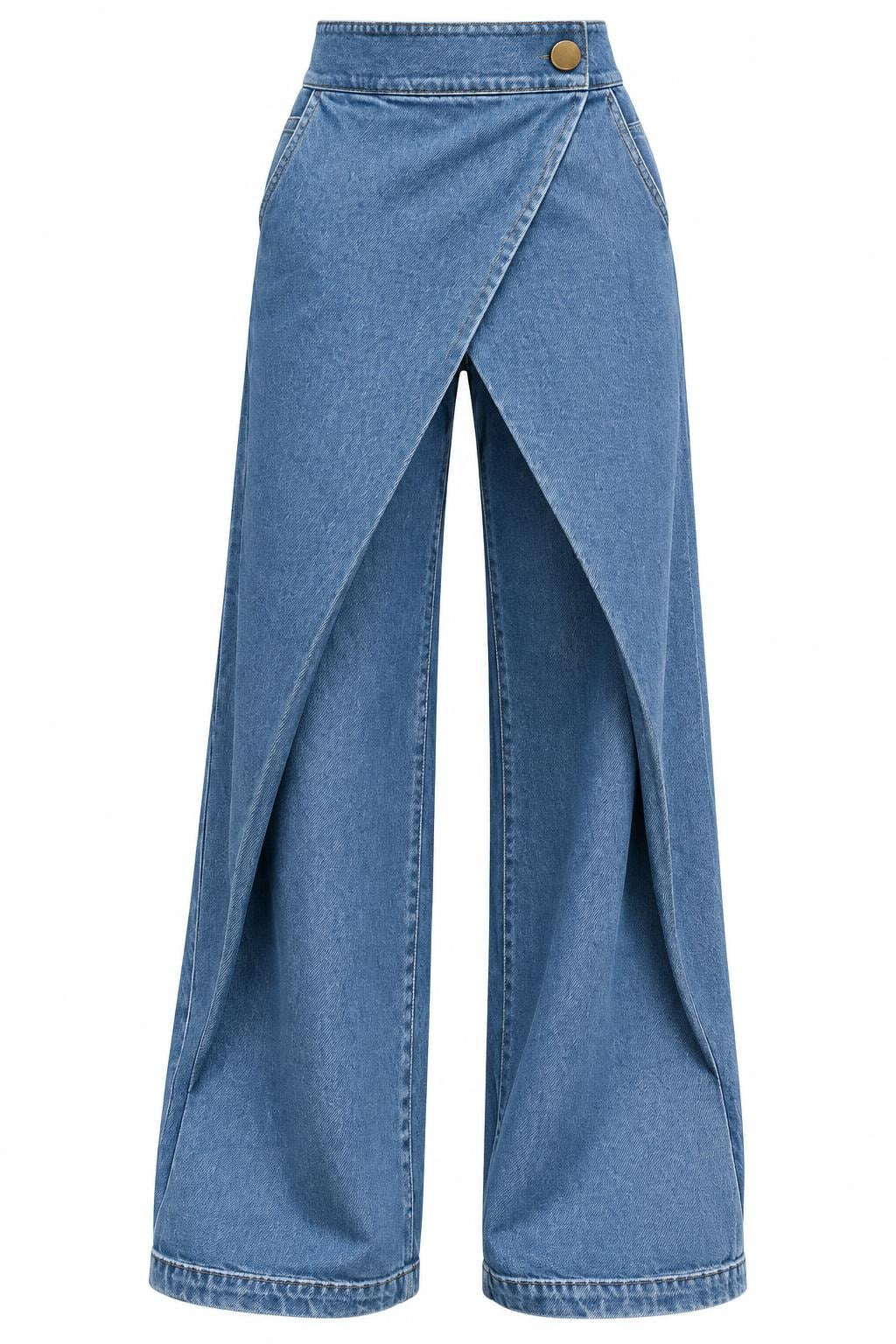 Denim Jeans High-Waisted Crossover - 1