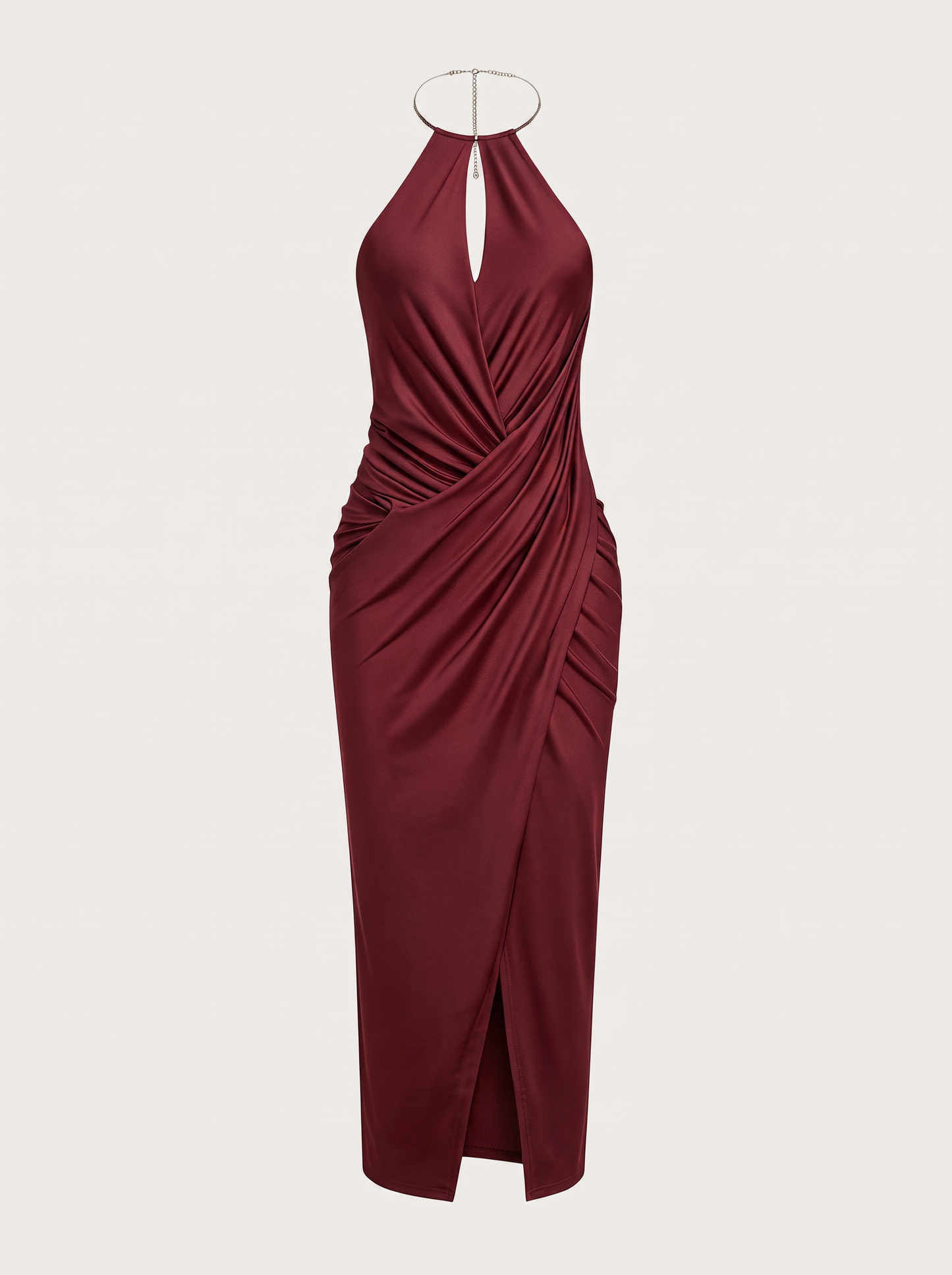 Metallic Jersey Ruched Halter Maxi Dress - view 7