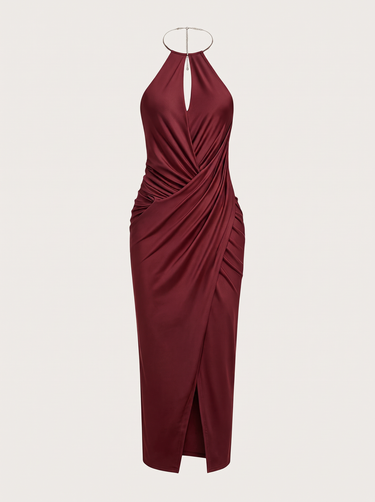Metallic Jersey Ruched Halter Maxi Dress - view 7