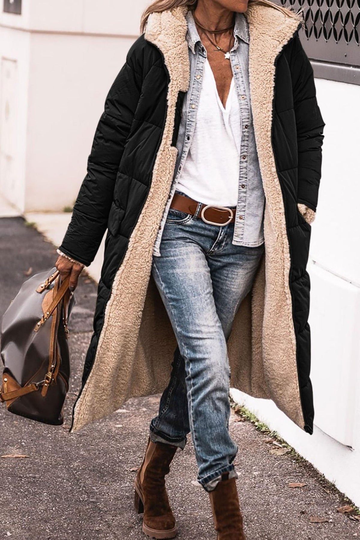Down-Filled Long Hooded Winter Coat - view 14