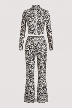 Gray Cotton Pant Set with Turn-Down Collar Coat - 1