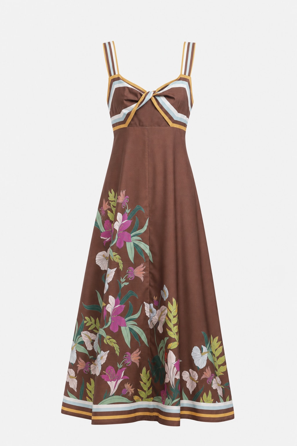 Twist-Front Printed Sundress - 1