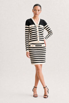 Viscose Knit Cardigan & Skirt Two-Piece Set - 2