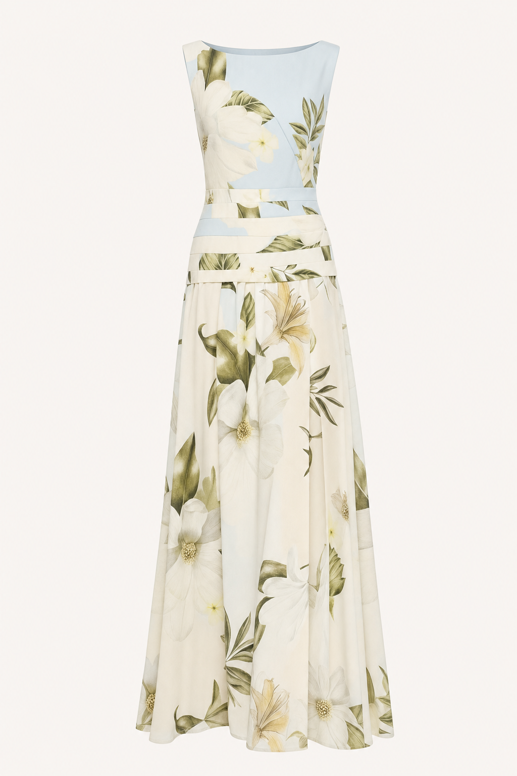 Boat Neck A-Line Maxi Dress