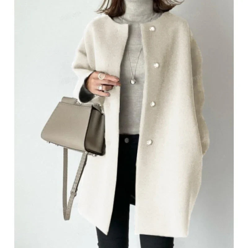 Oversized Button-Front Winter Coat - view 5