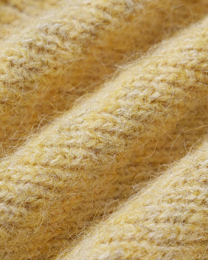 Yellow Floral V-Neck Button Knit Cardigan - view 5