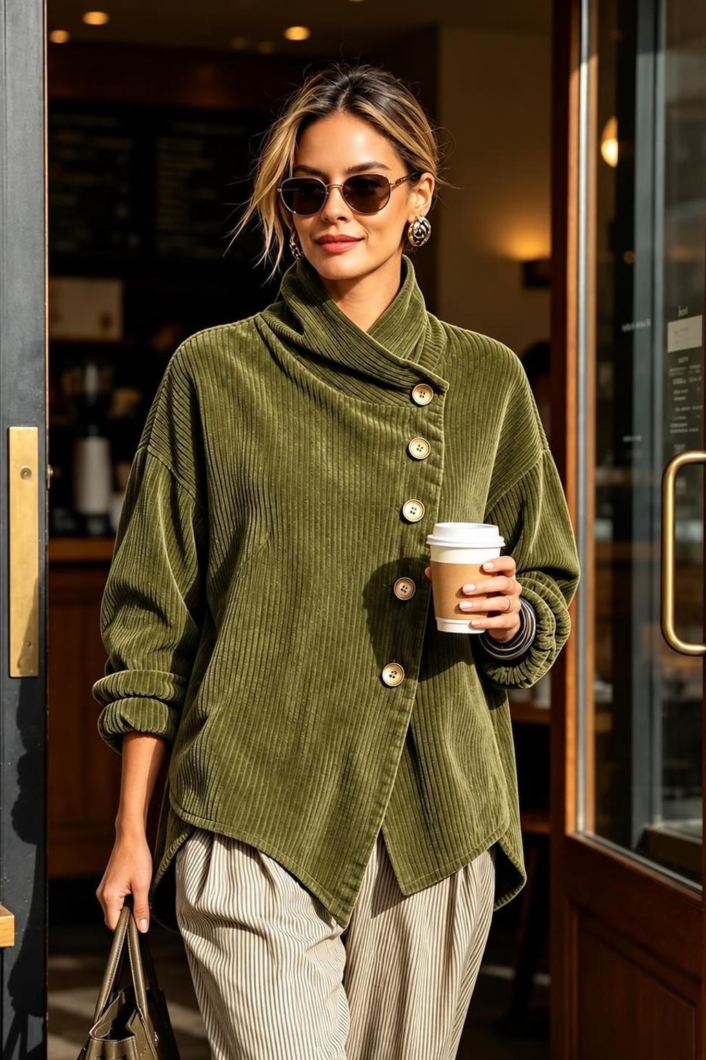 Tunic Top With High Collar And Long Sleeves - 2