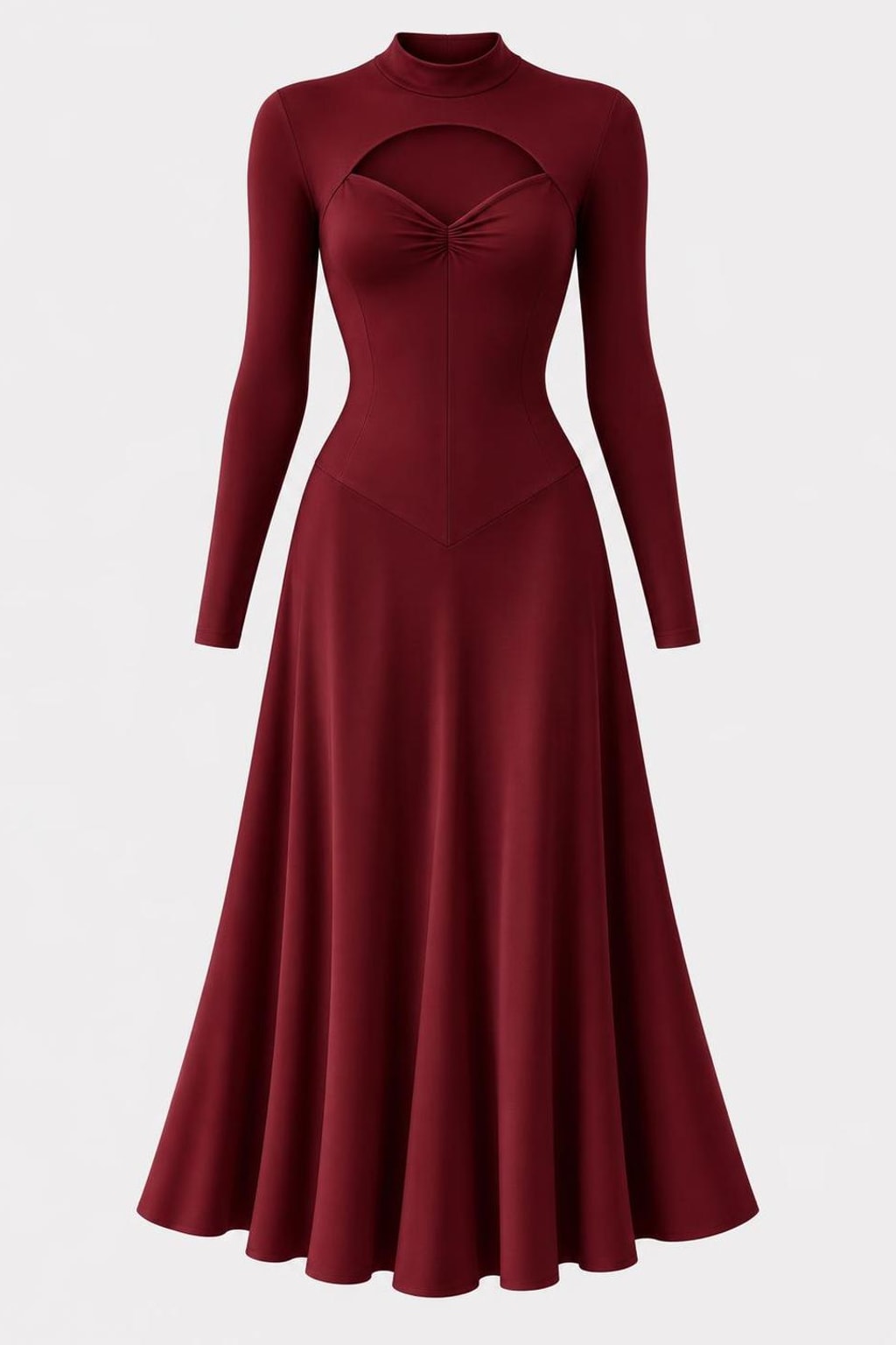 Cotton Maxi Dress With V Neck - 1