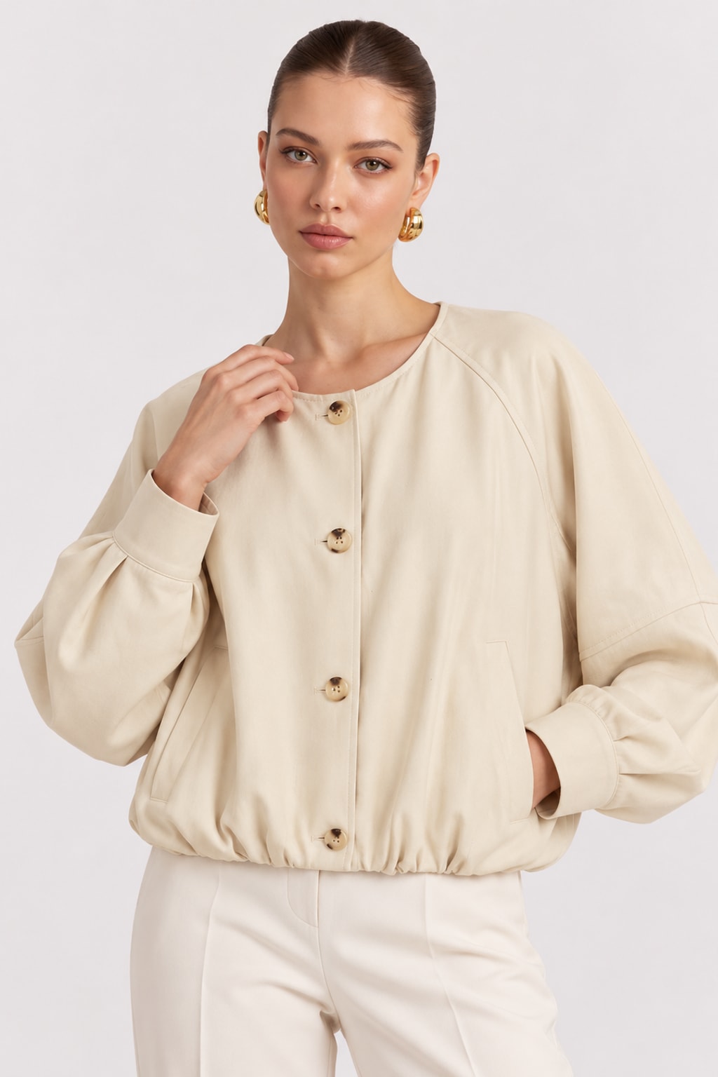 Polyester Coat Single-Breasted Casual Jacket - 3