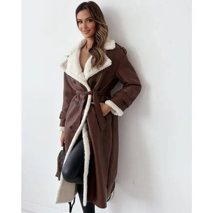 A-line coat with warm lining and pockets - view 4