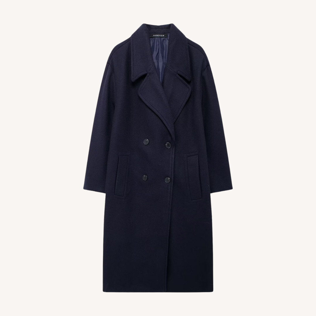 Double-Breasted Blend Overcoat in Six Colors - view 11