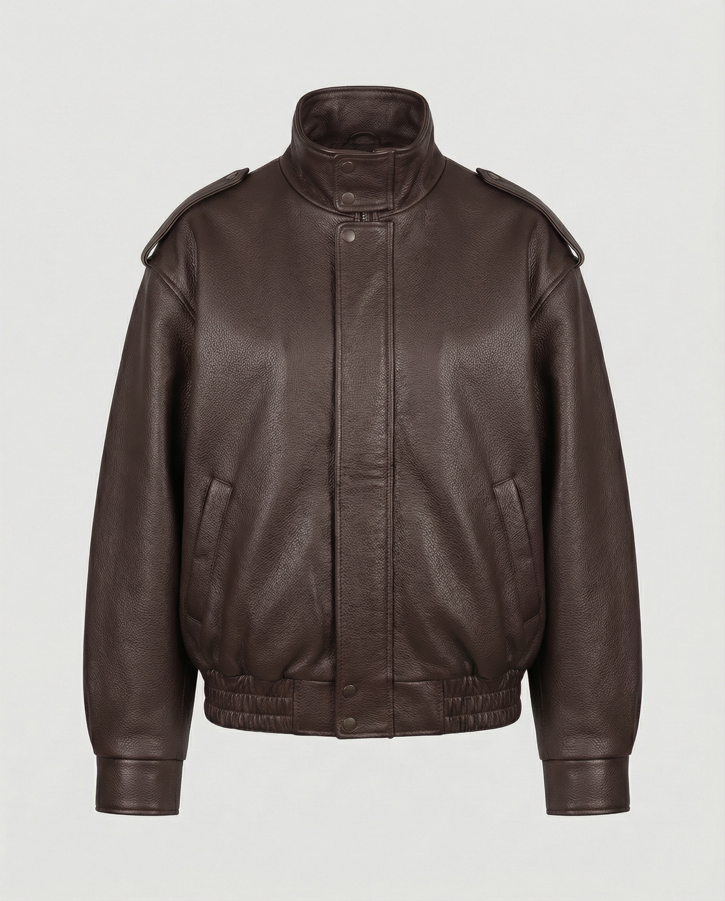 Leather Jacket with Wide Notch Lapel - view 7