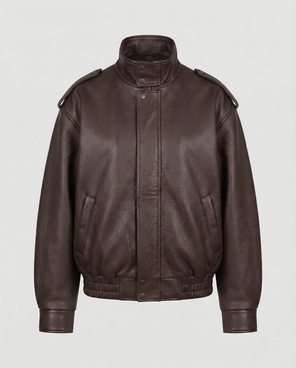 Leather Jacket with Wide Notch Lapel - view 7