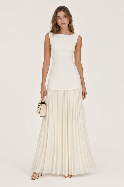 Pleated A-Line Sleeveless Maxi Dress - view 2