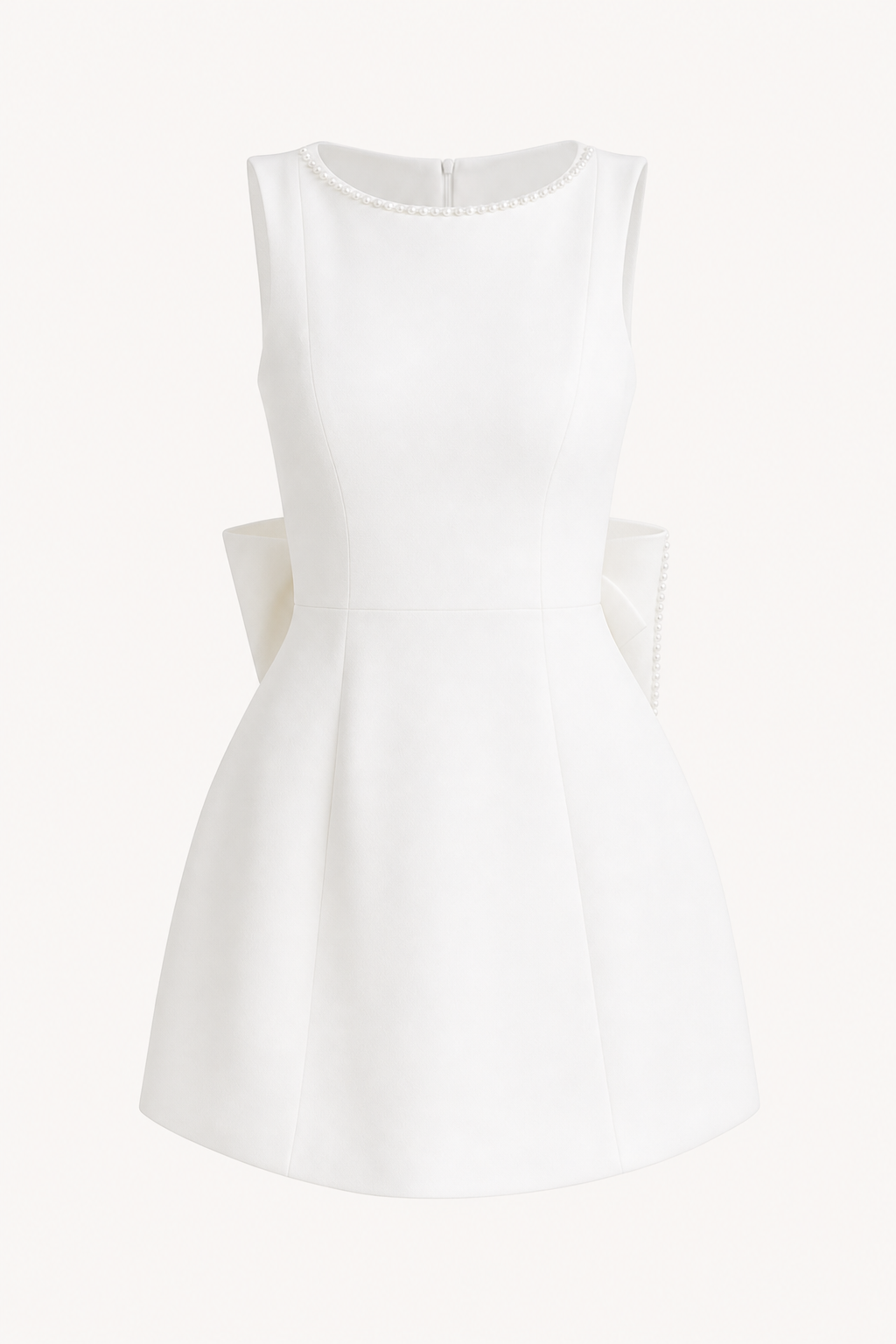 Pearl Bow Slim Fit Mini Dress