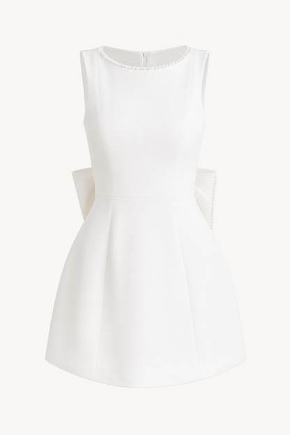 Pearl Bow Slim Fit Mini Dress