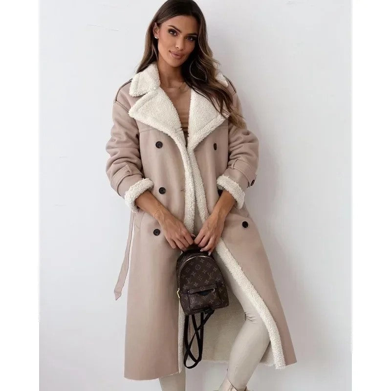 A-line coat with warm lining and pockets - view 7
