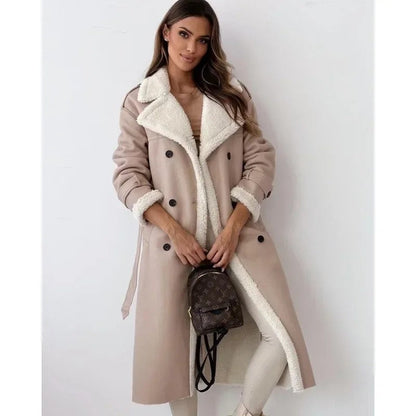A-line coat with warm lining and pockets - view 7
