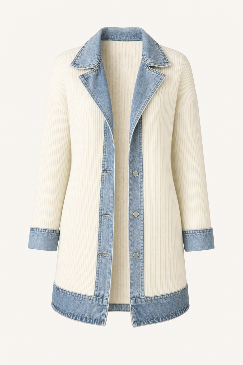 Layered Knit Button Jacket