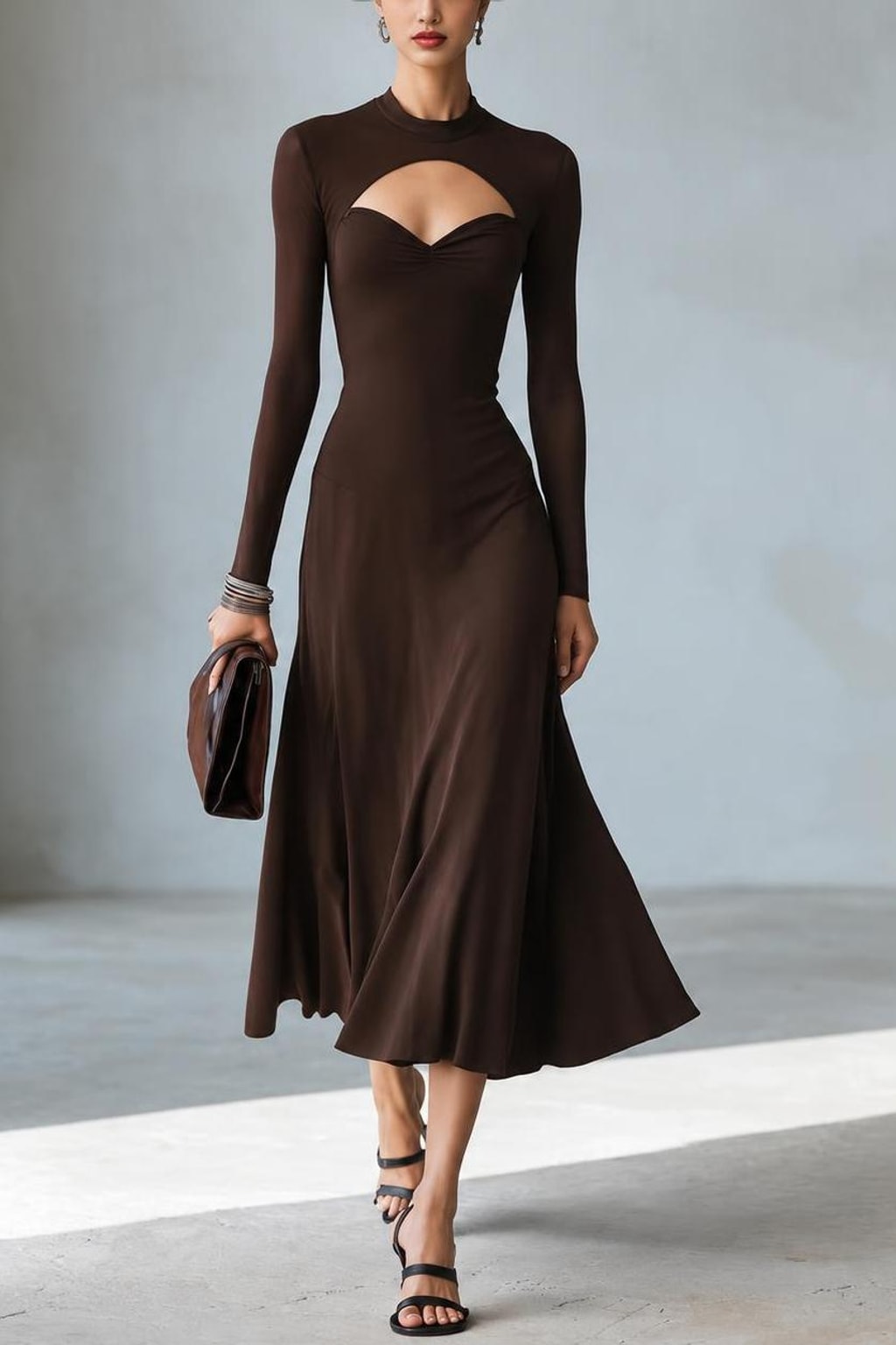 Cotton Maxi Dress With V Neck - 6