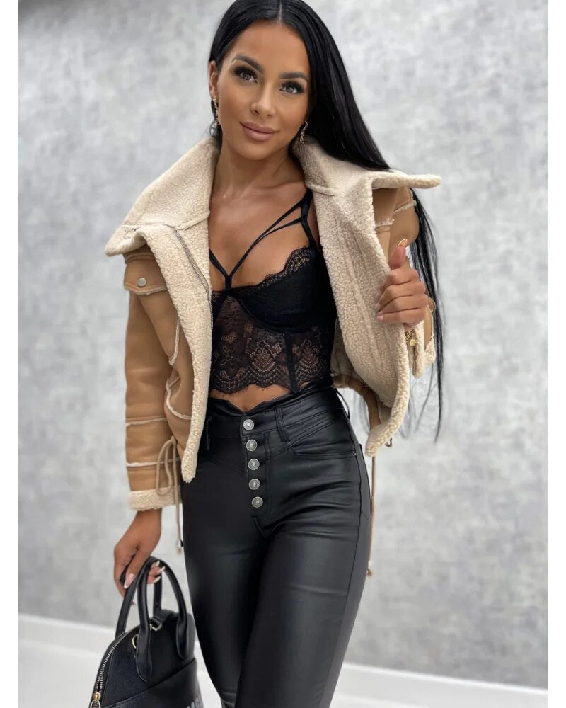 Cropped Tailored Leather Jacket - view 5