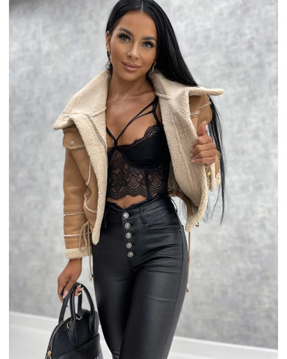 Cropped Tailored Leather Jacket - view 5