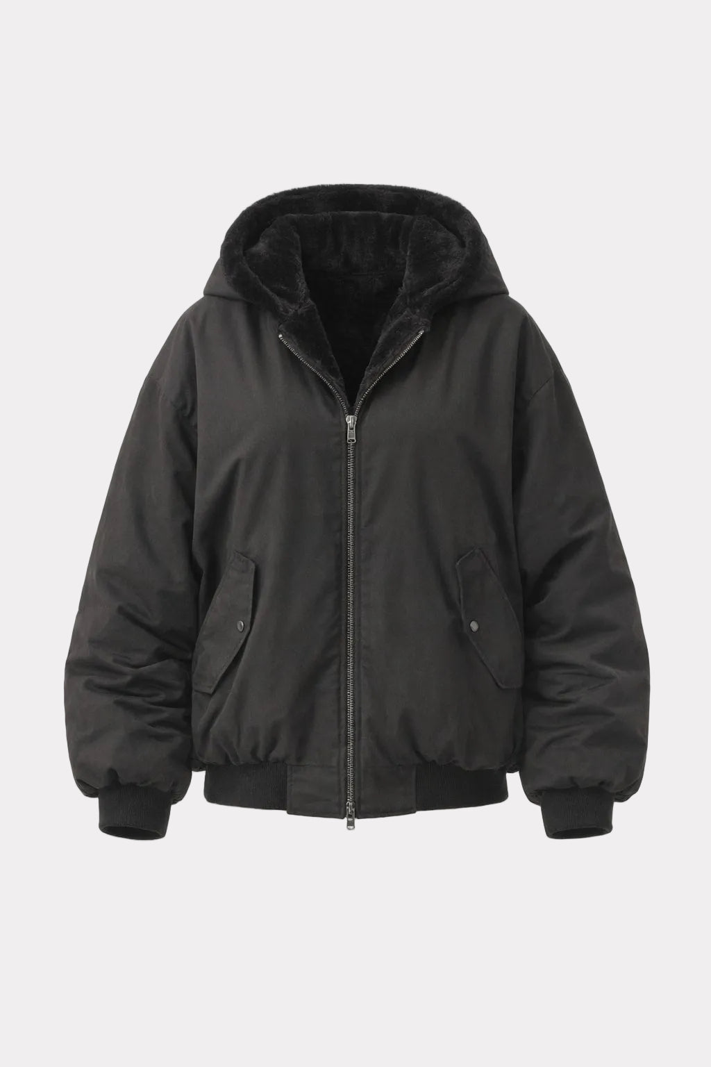 Oversized Bomber Jacket With Hooded Utility Style - 1