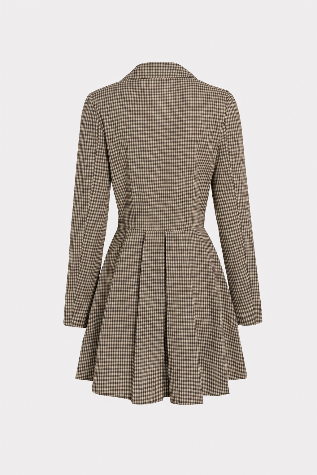 Brown Gingham Cotton Shirt Dress - view 6