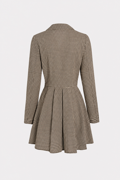 Brown Gingham Cotton Shirt Dress - view 6