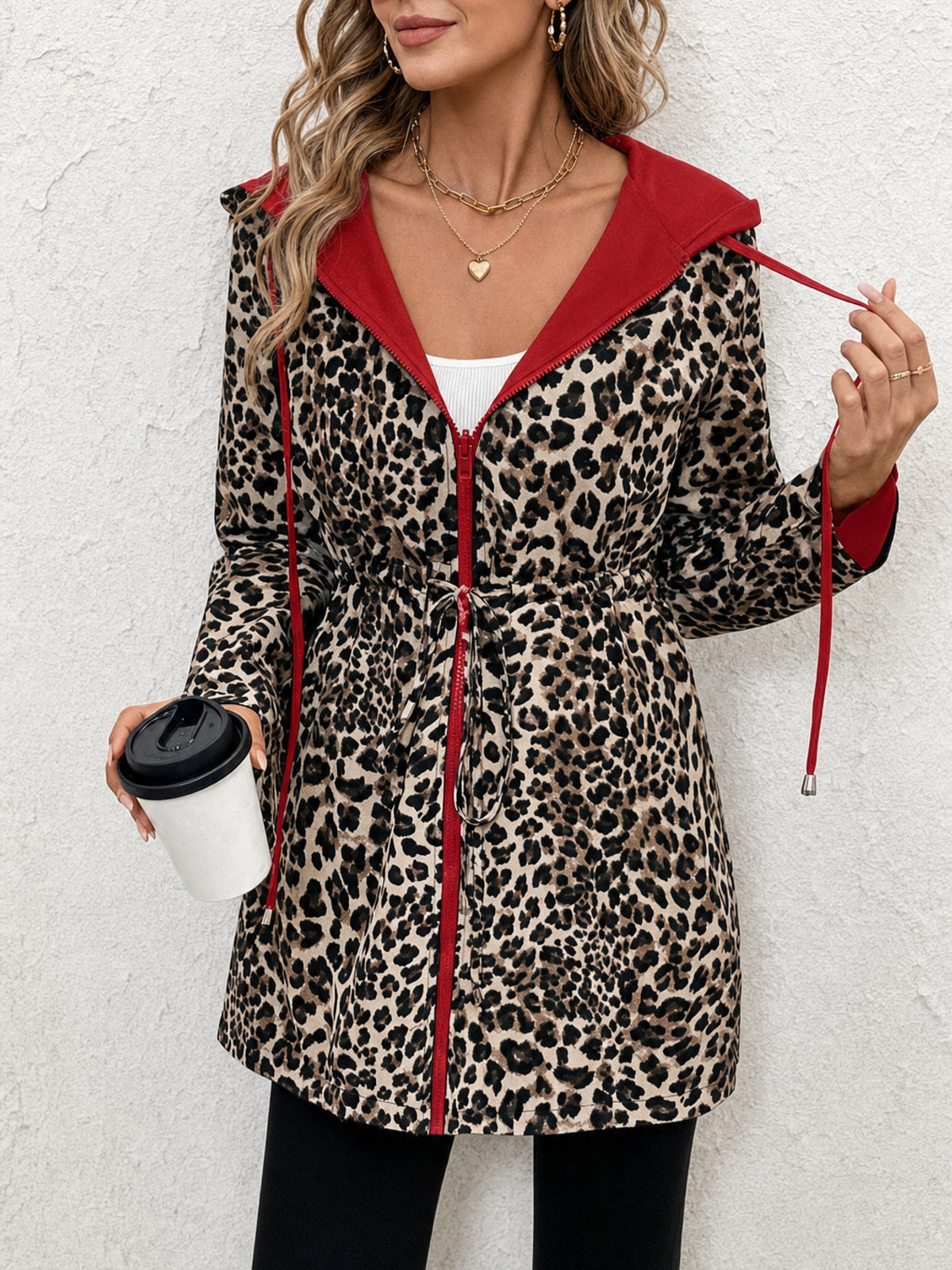 Reversible Hooded Jacket With Leopard Print Lining - 7