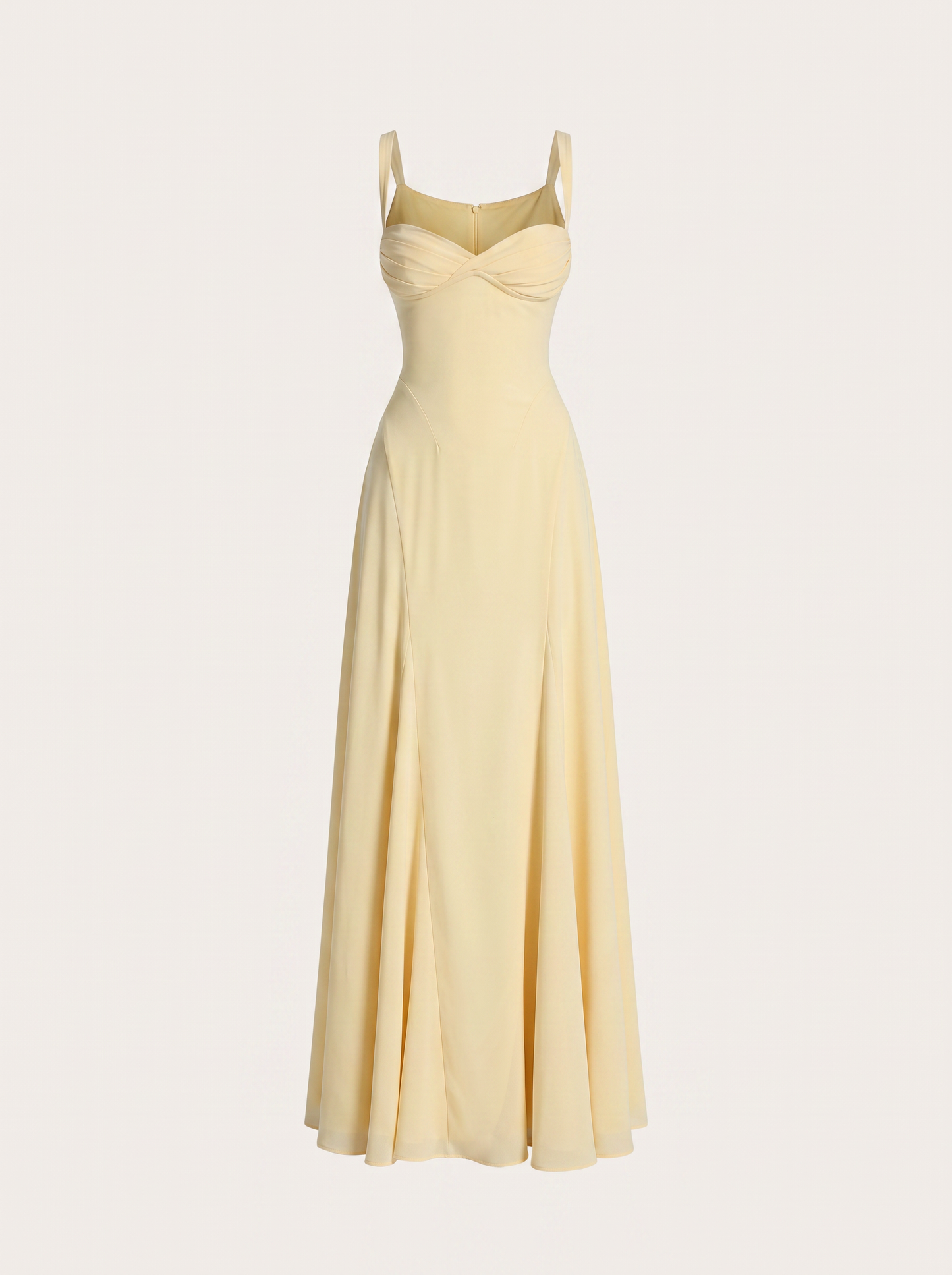 Chiffon Bustier Maxi Dress with Lace-Up Back
