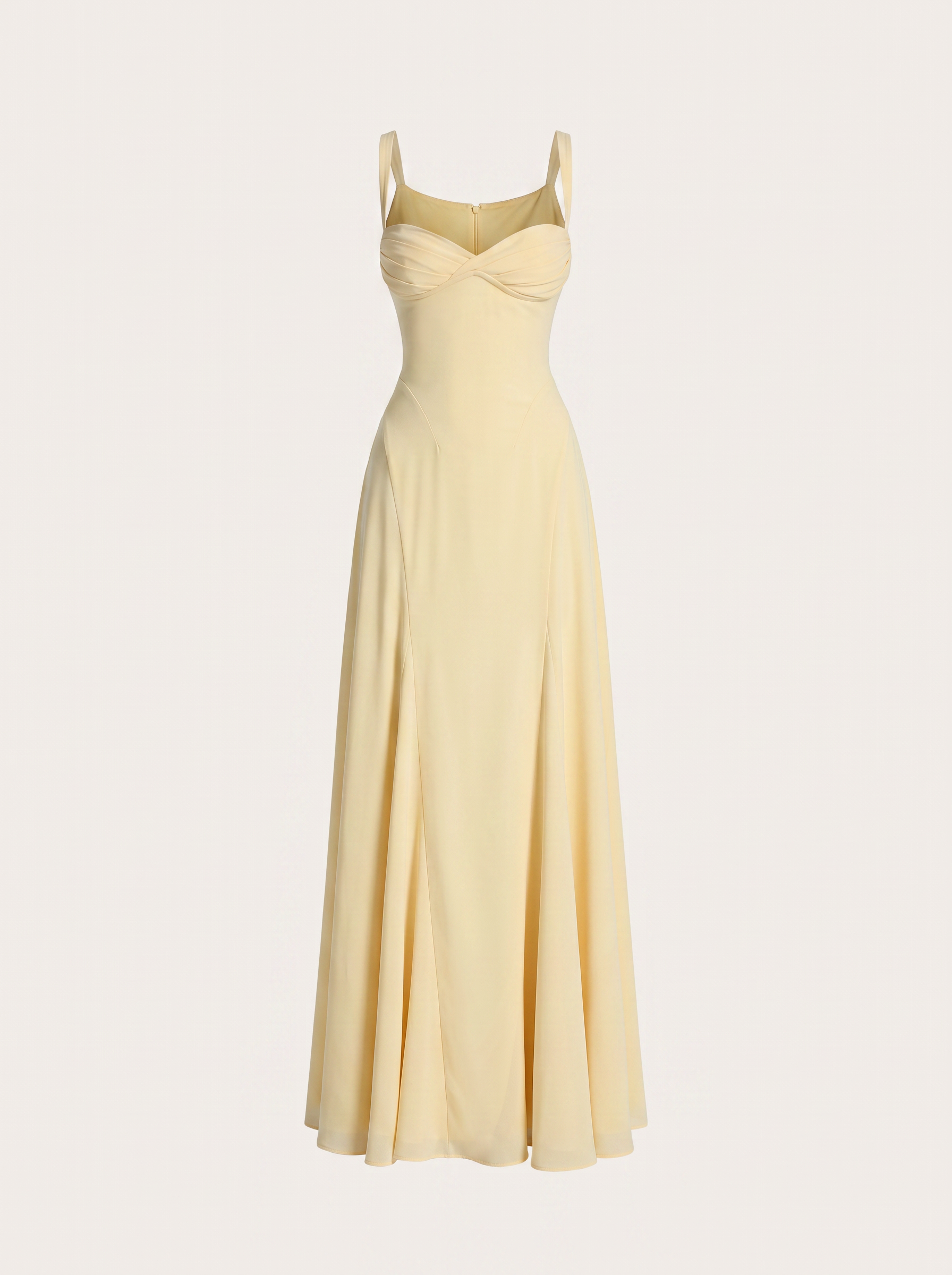 Chiffon Bustier Maxi Dress with Lace-Up Back