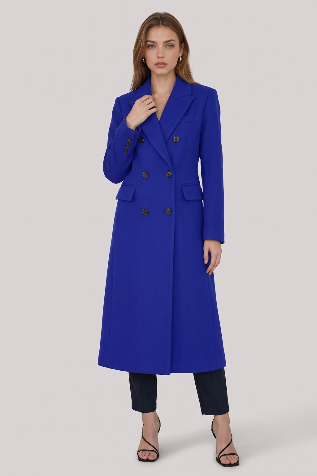 Wool Coat Double-Breasted Tailored Winter Style - 8