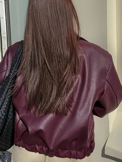Coated Bomber Jacket with Point Collar - view 4