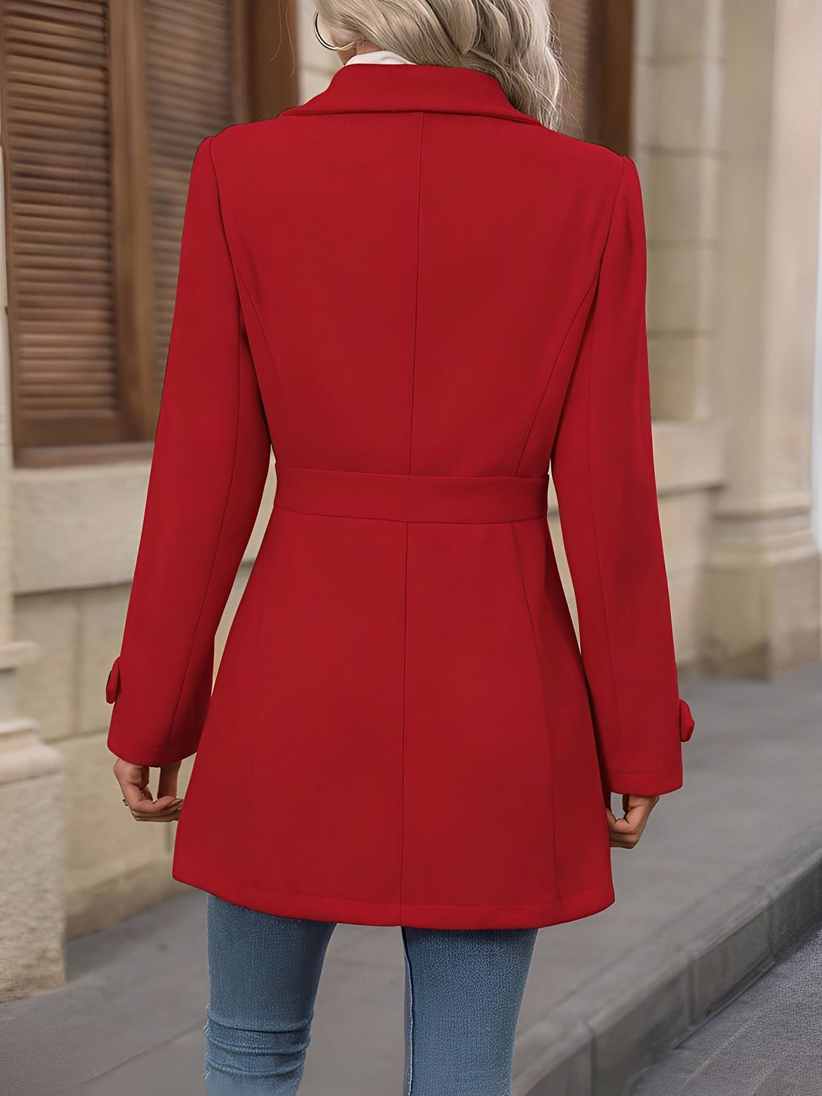 Notch Collar Belted Trench Coat - view 14