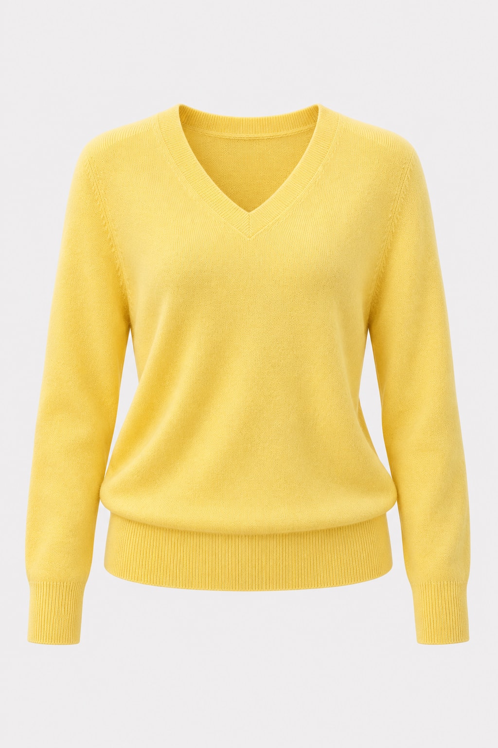 Cashmere V-Neck Pullover Cozy Knit Sweater - 1