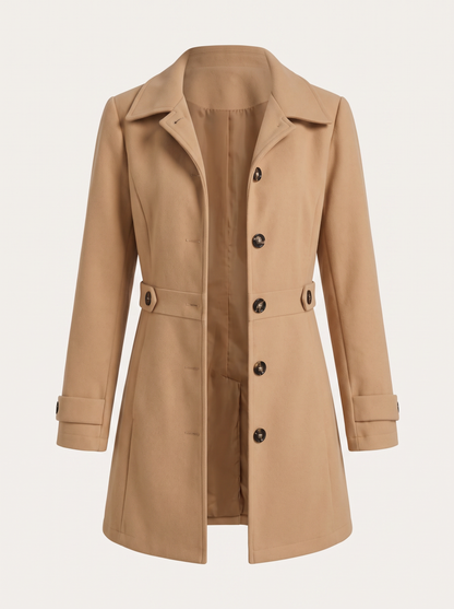 Notch Collar Belted Trench Coat
