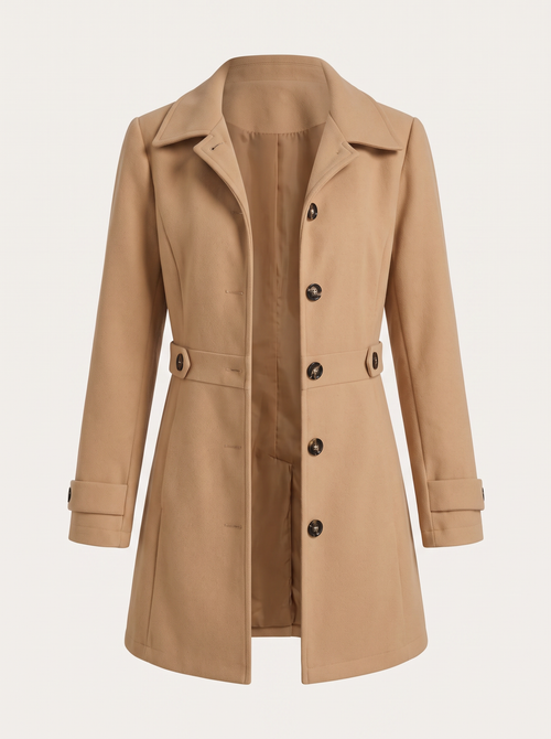 Notch Collar Belted Trench Coat