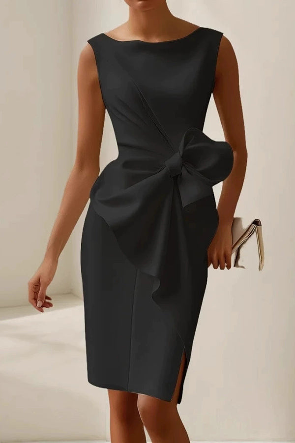 Sleeveless Mini Dress With Bow Detail - view 6