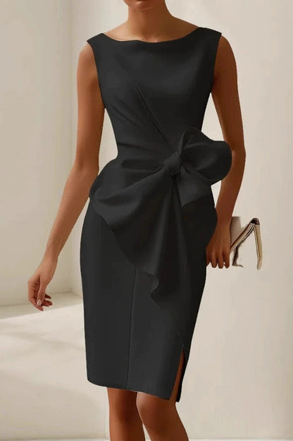 Sleeveless Mini Dress With Bow Detail - view 6
