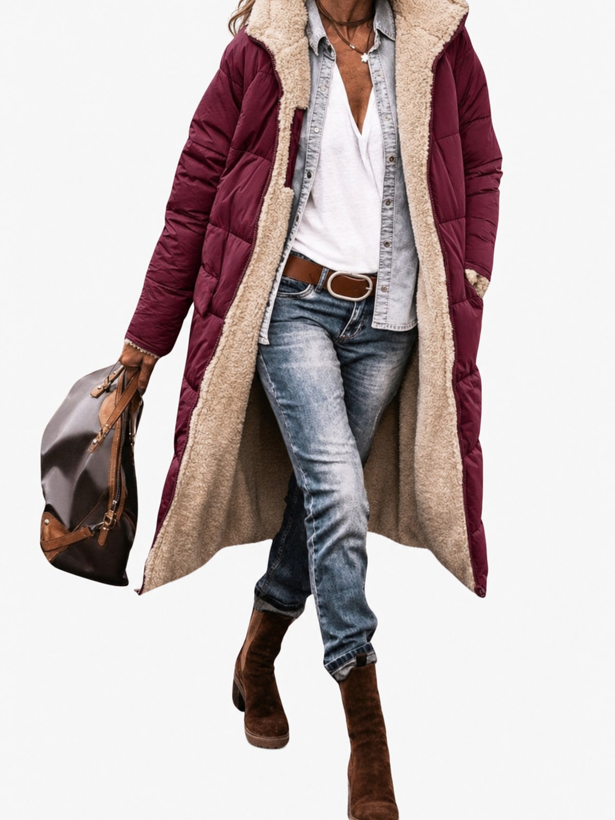 Reversible Tailored Coat Long Winter Fit - 5
