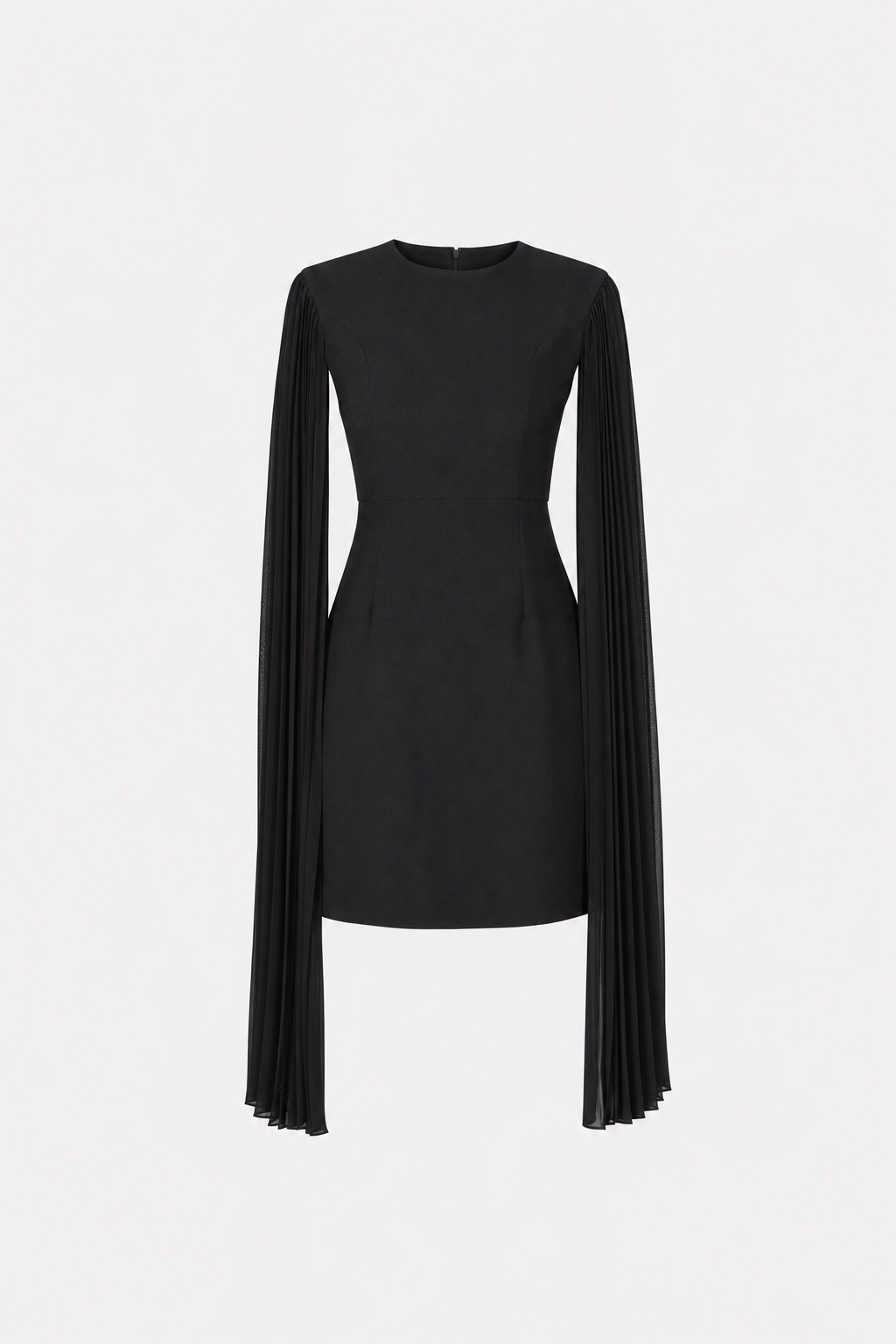Fitted Cape Sleeve Mini Dress in Black