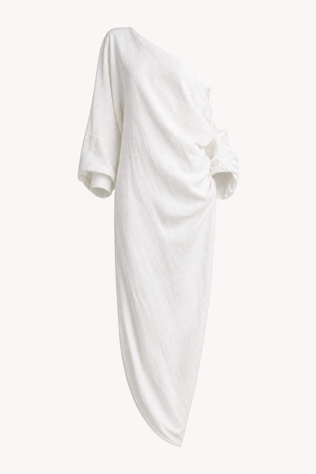 One-Shoulder Linen Blend Maxi Dress
