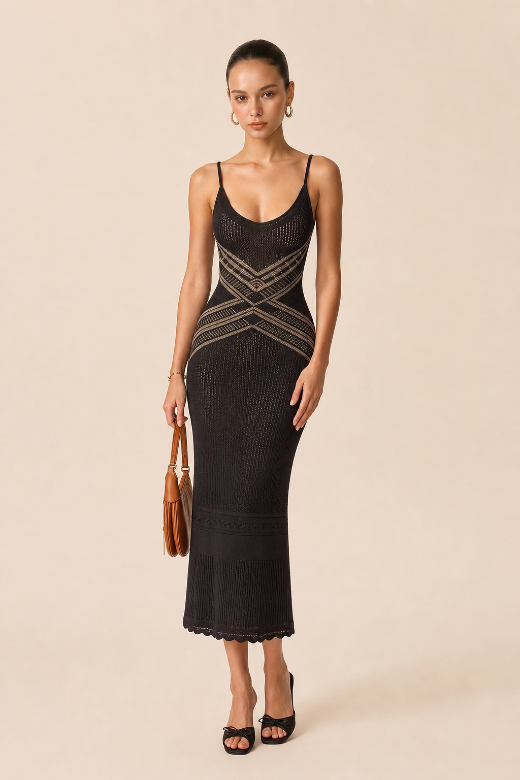 Crisscross Back Knit Maxi Slip Dress - view 3